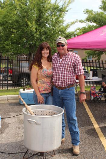 Amy Richard and Rodney Daigle 4th place winners 2013 Plaquemine Elks Crawfish Shootout.