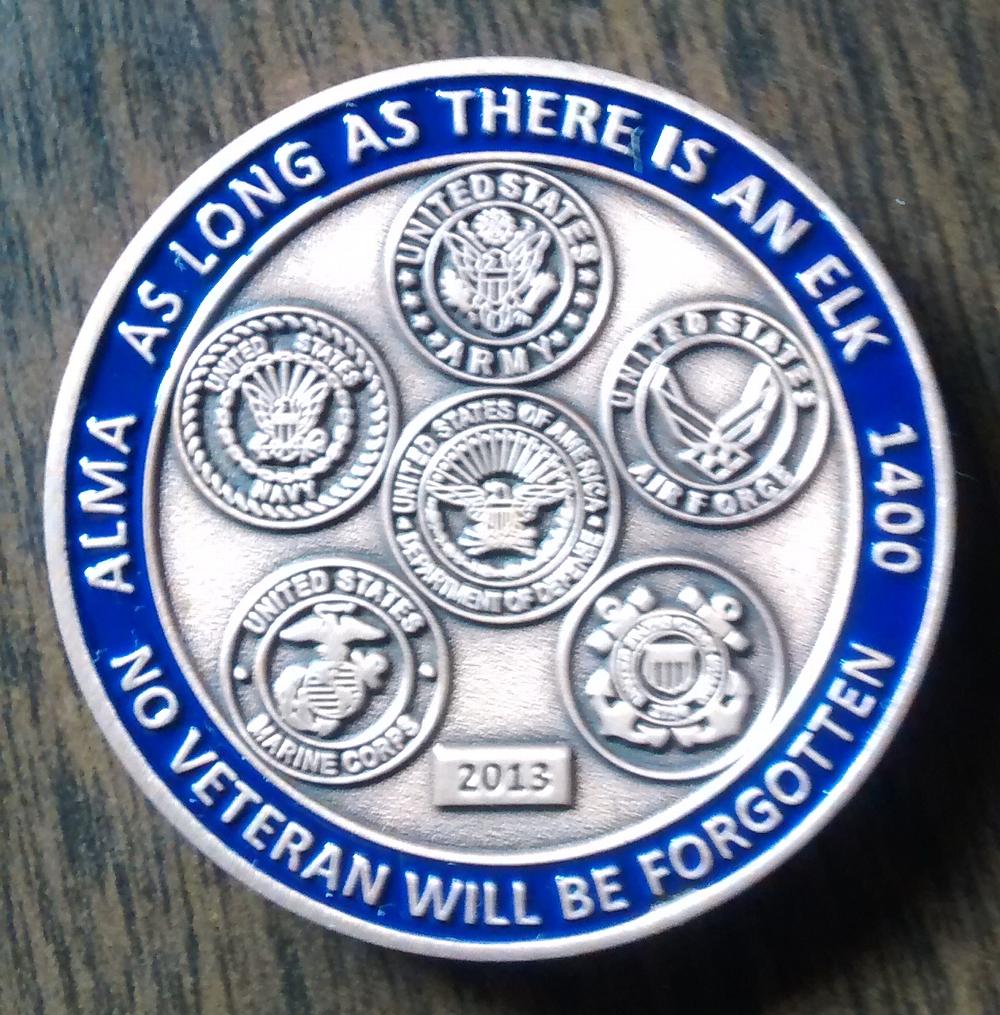 Alma Elks Coin #1
Dedicated to Veterans