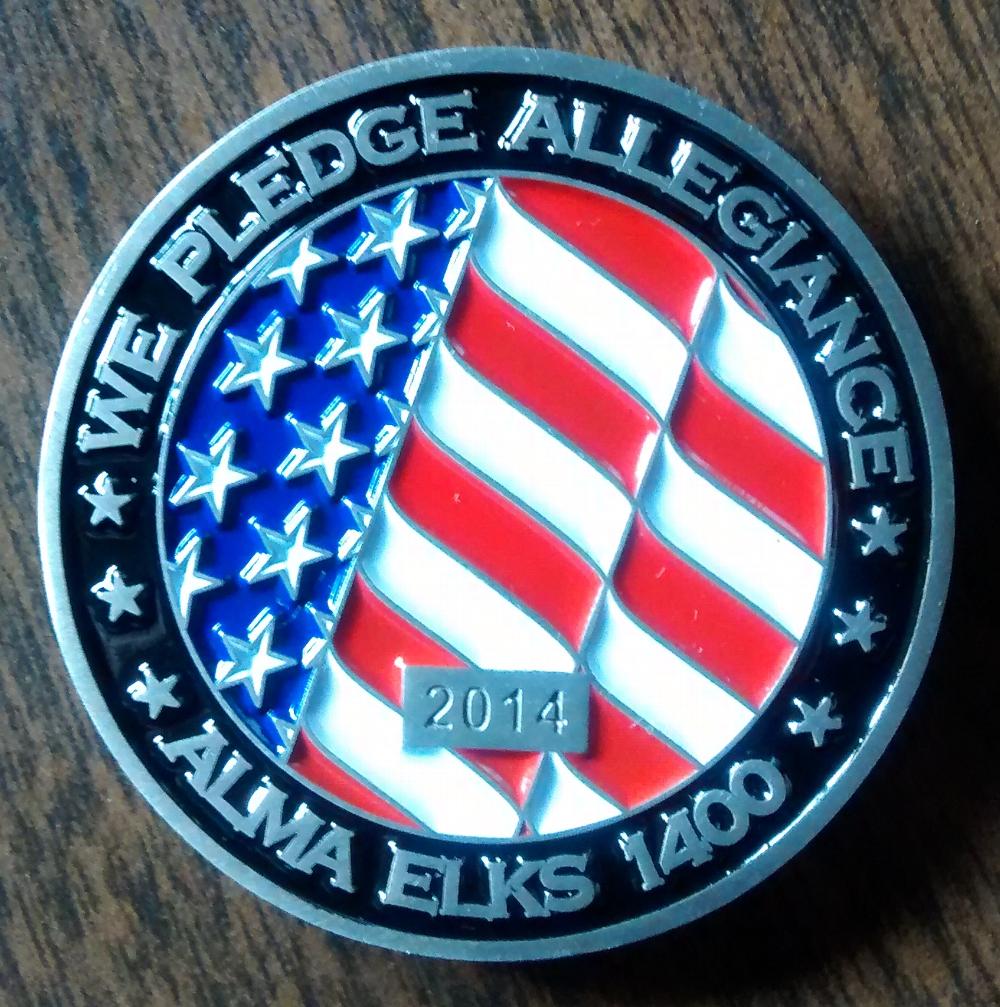 Alma Elks Coin #2
Dedicated to Americanism
