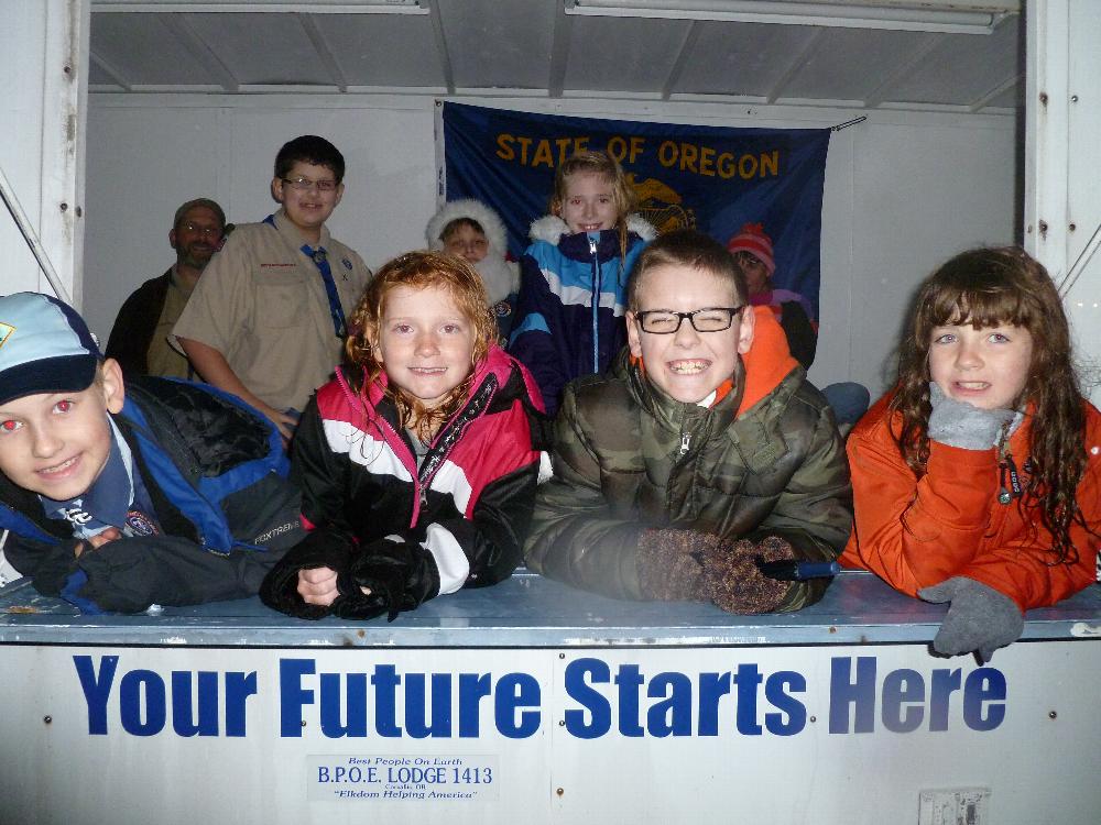 Parade with Kids in our Trailer 