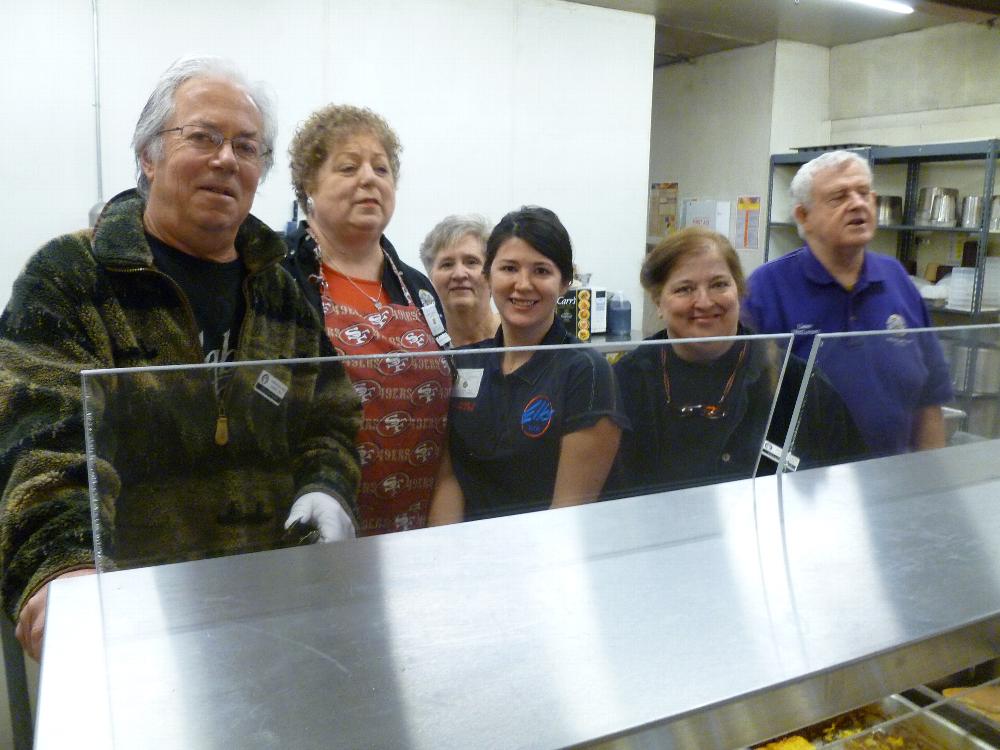Volunteers for the kitchen helping out with our Impact Grant Brunch.  Enjoying our second year with this grant, once a month we open our lodge for brunch for members of our community.  We also give away clothing, such as coats and shoes, and toiletries.  Our guests range from homeless to families. 