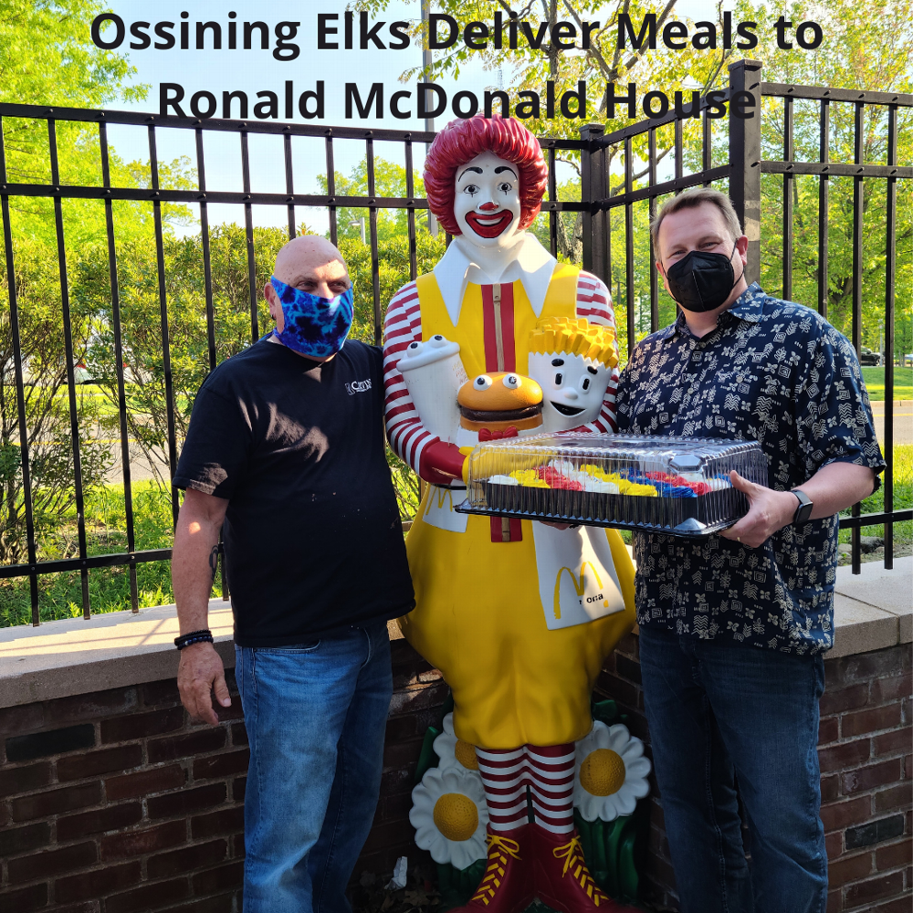 Ossining Elks cooked meals for Ronald McDonald House of Hudson Valley