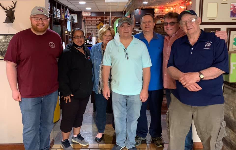 May 2021 - Bingo is making a comeback due to our great volunteers.  From left to right  Jeremy, Vonda, Peggy, Joe, Mark, Anton, Frank.
