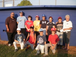 Sebring Elks #1529 are once again sponsoring youth baseball.  Heide Stover PER presented a check in the amount of $525.00 to sponsor a 11- 12 yr baseball team.  The team is pictured here at one of the early practices along with Head Coach Hector Rivera and Adam Greenslade, VP Dixie Youth Baseball in Sebring.  They will play 12 games starting 4/16 thru 5/17.  Including practices, this program runs approximately 8 weeks.  The games will start at 6 pm on Tuesdays and Thursdays at the Max Long Field.  Come out and support the Elks Team!