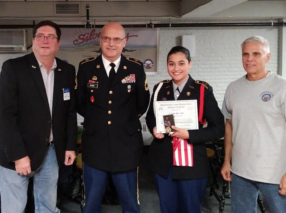 Barre Lodge recognizes JROTC Student of the Month Lydia  from the Spaulding High School JROTC program.