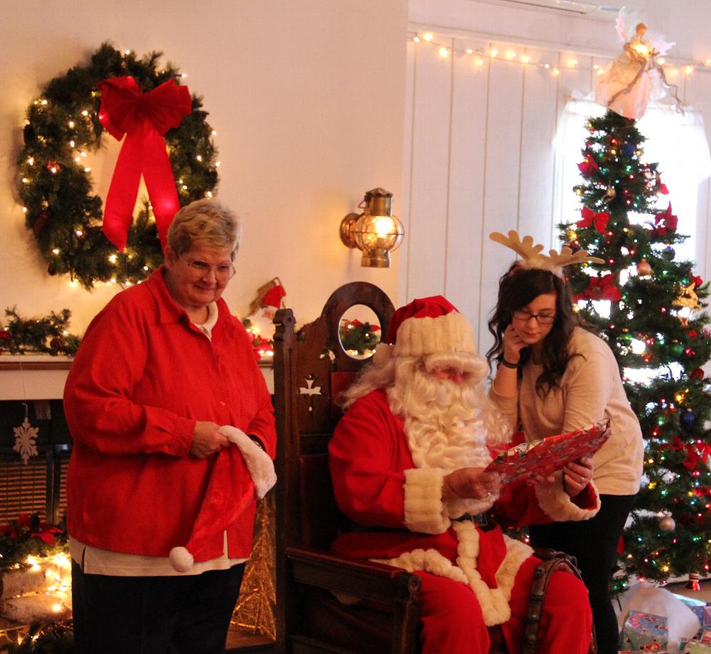 Santa's helpers Betty L. and Cassie L.