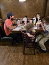 Dad and kids bonding with crafts