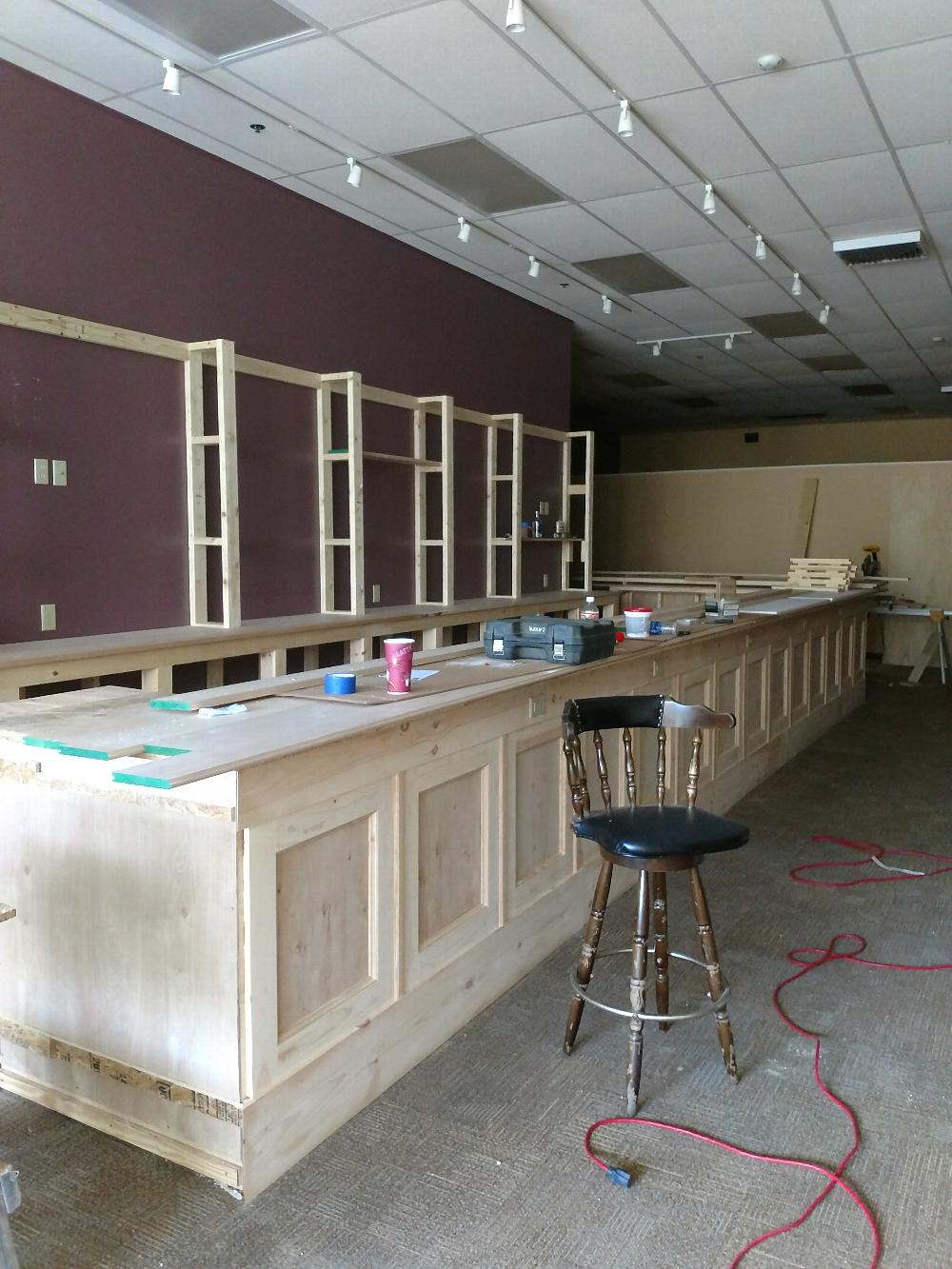 Our new bar taking shape.