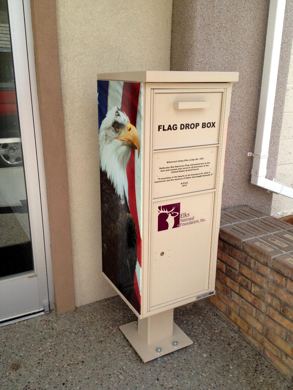 Utilizing MSEA and ENF grants, our Lodge has provided Flag Drop Boxes throughout the Bitterroot Valley at community fire stations.  