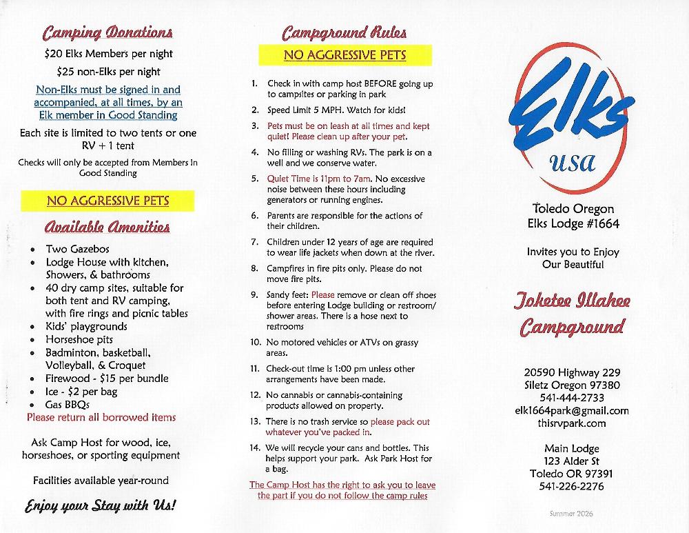 Siletz RV Campground Rules