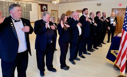 2019 - 2020 Lodge Officers taking their oath.