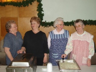 Lobser Feed Serving Line!  Judy Newland, Jeanne Uzelac, Lois Hoyer and Carol Hogeland