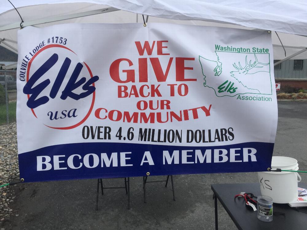 Donation Banner for Colville Elks