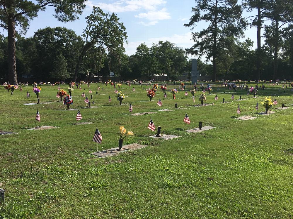 Hillcrest Cemetery veterans graves with Flags put on by Myrtle Beach Elks Lodge 1771 for Flag Day