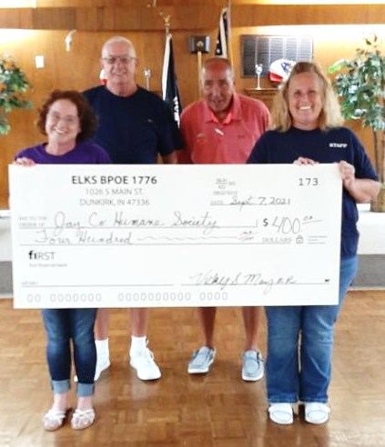 JAY COUNTY HUMANE SOCIETY   
Erica Dukett, PER Joe Sommers, PER Bob Ford, Dawn Keller -
September 7th, 2021
 