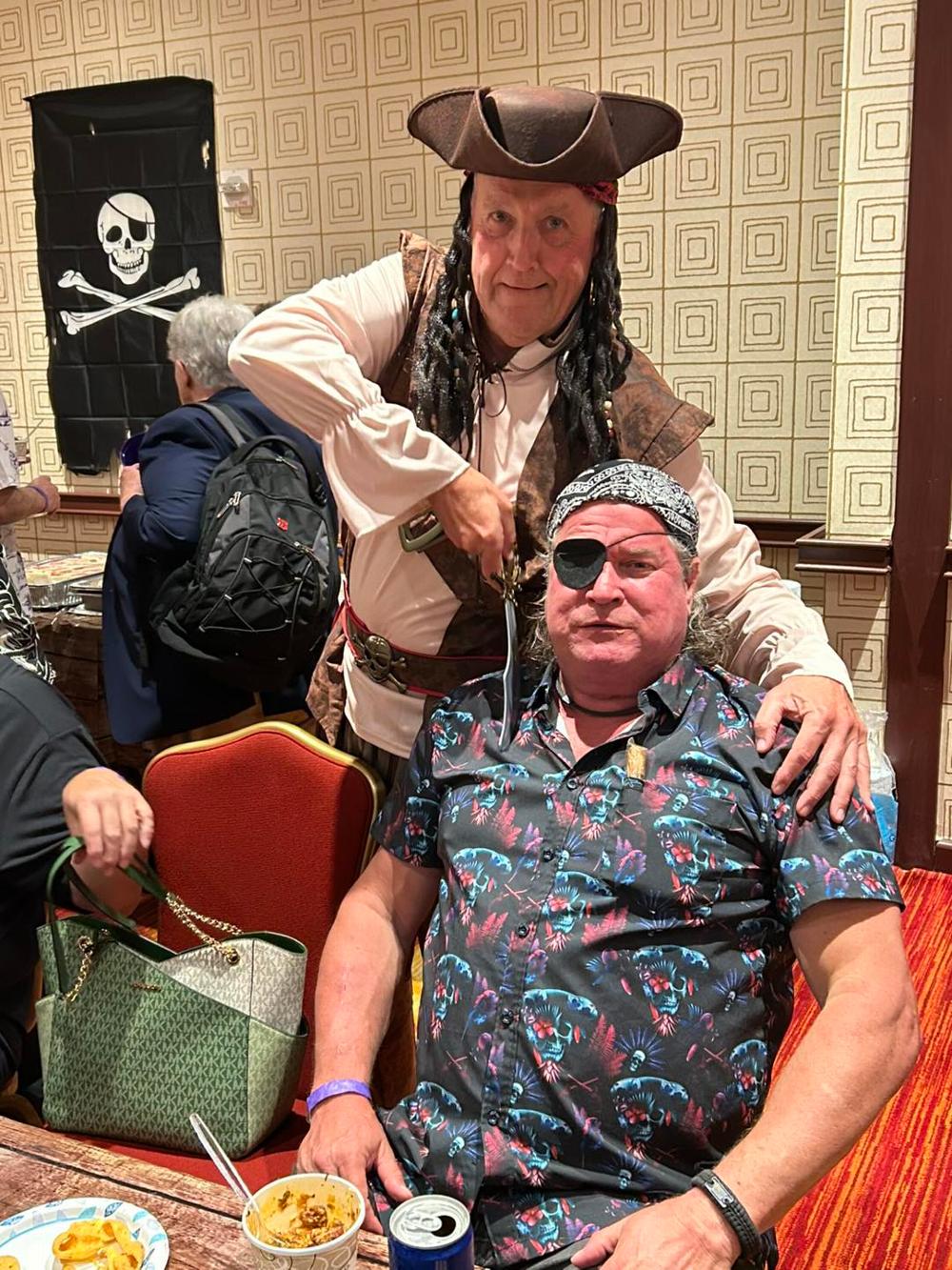  In one swashbuckling’ moment, Esteemed Leading Knight Mark Morin had our Exalted Ruler Rick Newberg a little worried! 