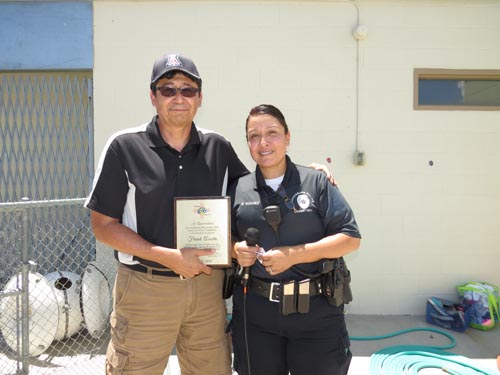 Longtime Lordsburg educator Frank Acosta was selected to receive the Lordsburg Elks 1813 Youth Appreciation Award for his many years of dedication and support to local youth. He received his award from Loyal Knight Maria Sanchez.