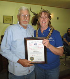 Leon McDaniel received a Commendation of Service award for his many years of Elkdom