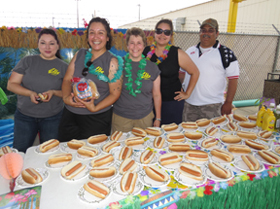 Julie Montenero (Loyal Knight),Maria Sanchez (Lecturing Knight), Glenda Greene (Leading Knight), Priscilla Perea and Kelly Gomez (Trustee) ready to feed the masses.