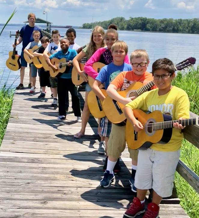 Enjoying summer Guitar Camp at the Elks. Summer 2018