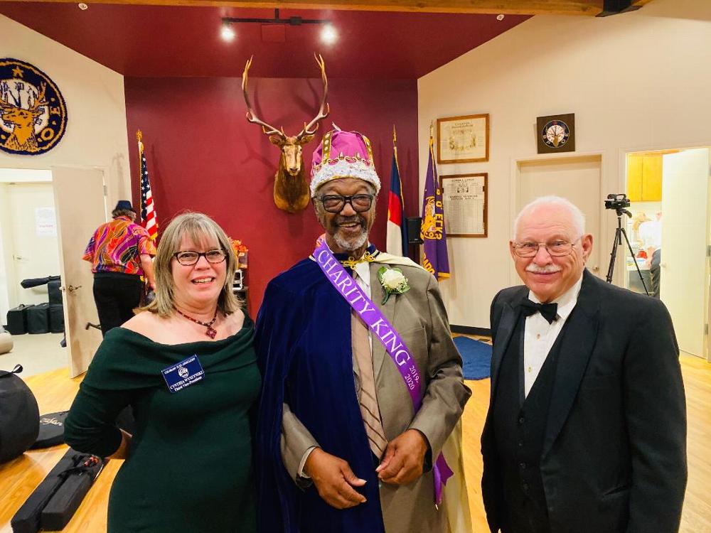 CEA 3rd Vice-President Cindy Wyszynsku, Charity King Arthur Ashley and Exalted Ruler William Lakers.