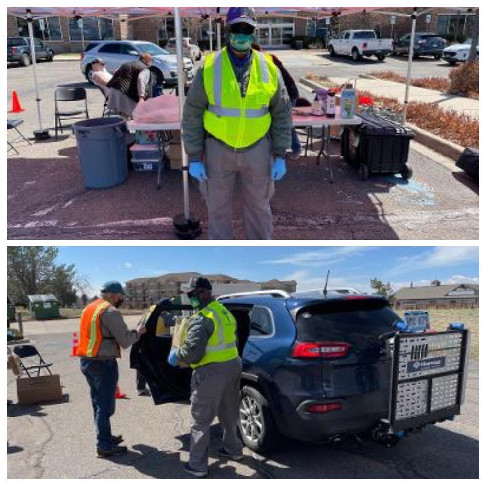 Arthur Ashley PER assisting the SoldiersAngles with it's distribution of food to needy Veterans at the Jewell VA Clinic