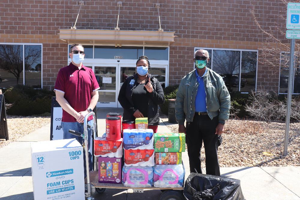 Lodge VA Reps Dan Halkett and PER Art Ashley delivering supplies to Jewell VA Clinic.
