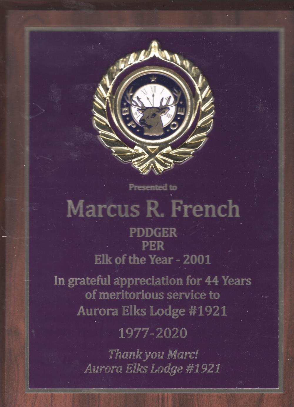 In memory of Marcus R. French