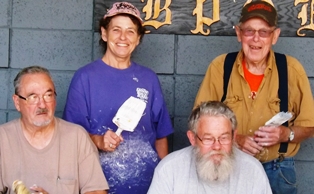 Volunteers helping to improve the Lodge