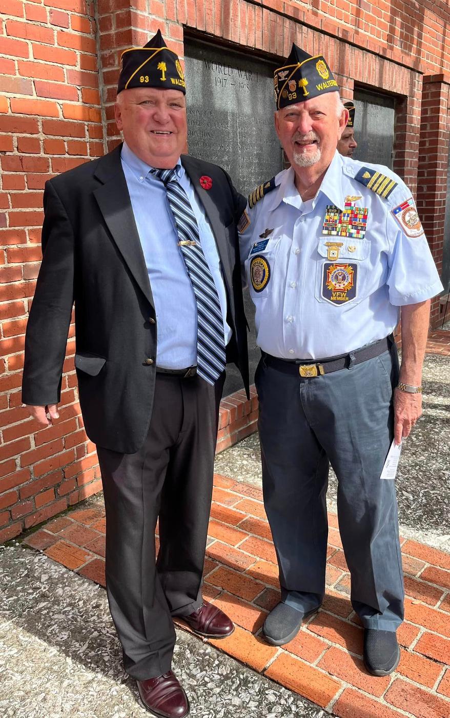 It was a beautiful morning @ the water fall in downtown Walterboro, South Carolina as we honored those who lost their life fighting for our freedom & our very own, Mr. Bob Tiegs, was the  keynote speaker.