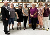 Welcome to our new members: Sharon Smith, Janice Mock, Rachel Romain, Joan Rose, & Dorothy Sloan! We are so glad to have you join our family. Also pictured: ER Donna Miller & Esquire Bob Tiegs.