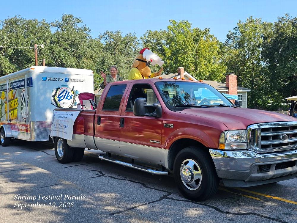 Elroy wants to Thank Ernest and Betty Enfinger for helping out at the Yemassee Shrimp Festival today. We got a lot of Thank you and waves from the Croud along the parade route. We passed out Coloring Books to the Kids. Elroy is always a hit where he shows up. 
Again, Thank You 
Angus