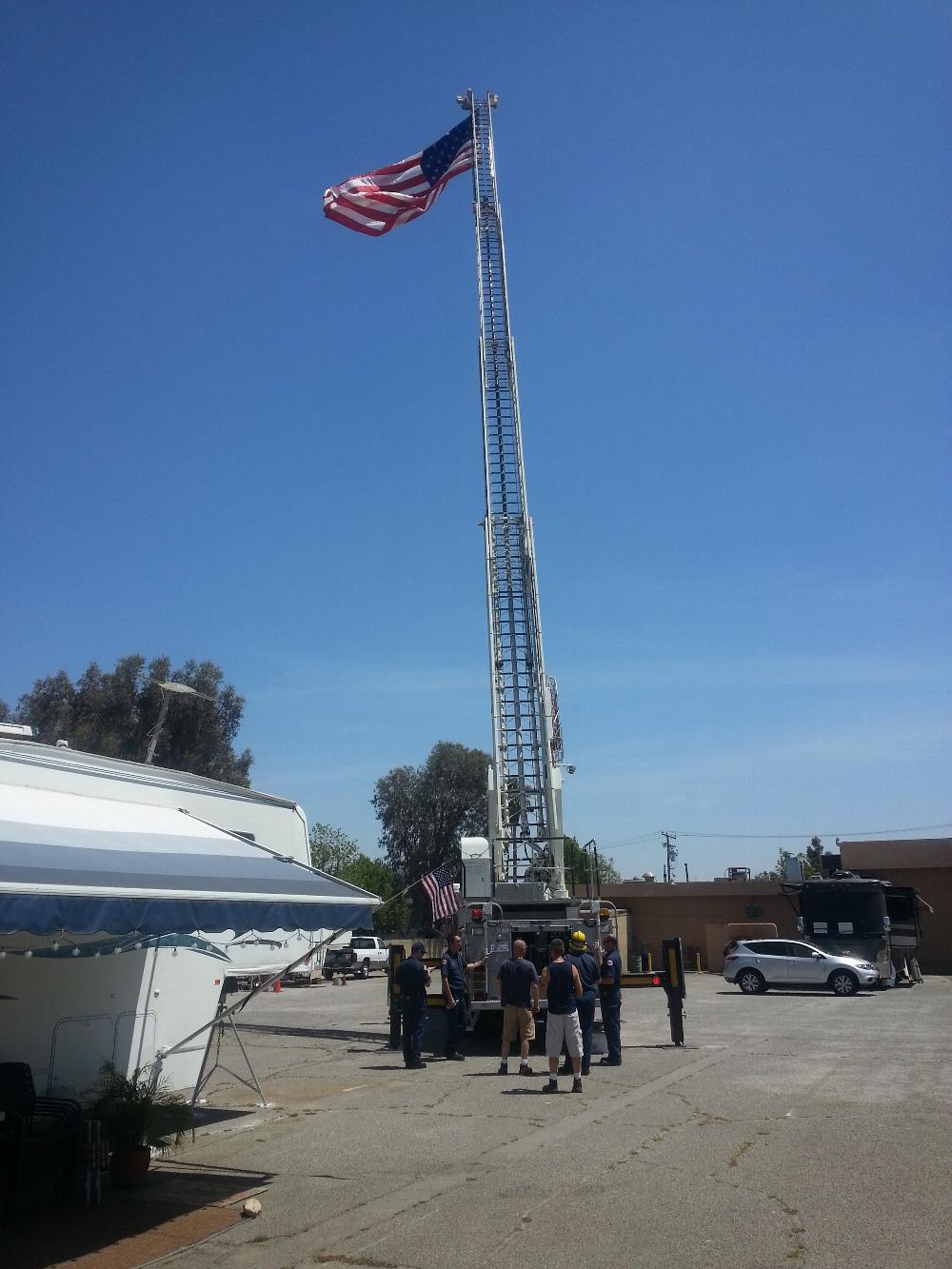 Flag Day 2014 - Rialto Fire Truck and Flag