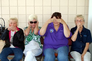 <b><center>Ladies of the Lodge "Speak No Evil", "Hear No Evil", "See No Evil" and enjoy their second childhoods...</b></center>