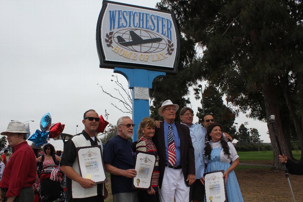 Westchester Lodge members donate towards the new Westchester sign in our community.  Bill Rosendahl does official presentation at Westchester's 4th of July parade.