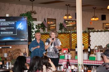 Western Night - Aug., 2013
Lady Veteran Jane Scully (left) procured some great items and made wonderful baskets for the raffle which raised $455 for our Veteran accounts! (Total raised for the night was $1106!).