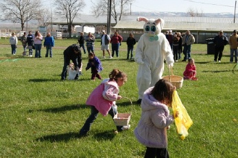 The Lodge Easter egg hunt was well attended...and supervised
