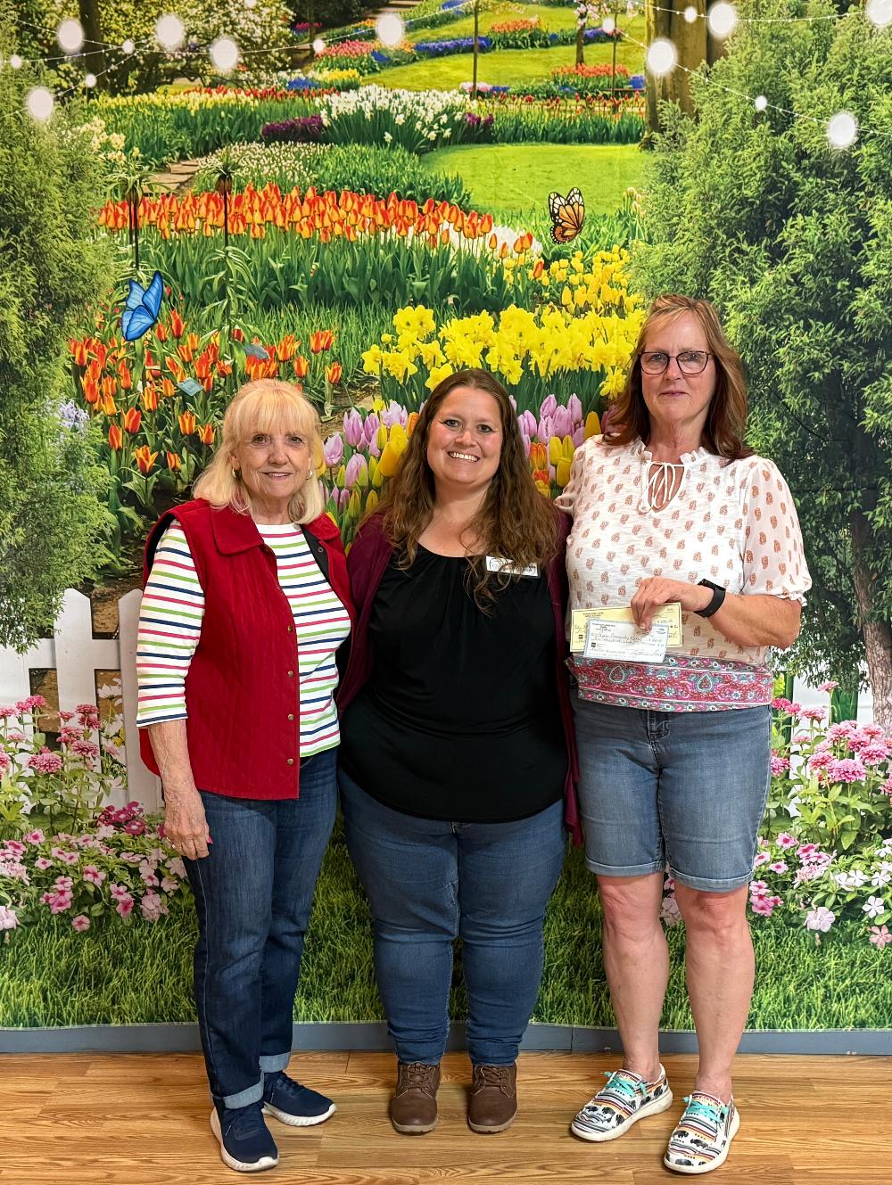 $1000 Donation to Payson Community Kids Summer Program
Pictured from left to right:  Barbara Parish, Trustee, Laura Crossman, PCK Co-Director, and Mary Springer, PER