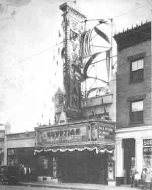 Egyptian Theater 1929. The Egyptian occupied the site of the present Elk's Hall in Brighton Center until the late 1950s. The Brighton Elks now use ancient Egyptian sarcophagus masks on the lodge pins in honor of the building’s history.
