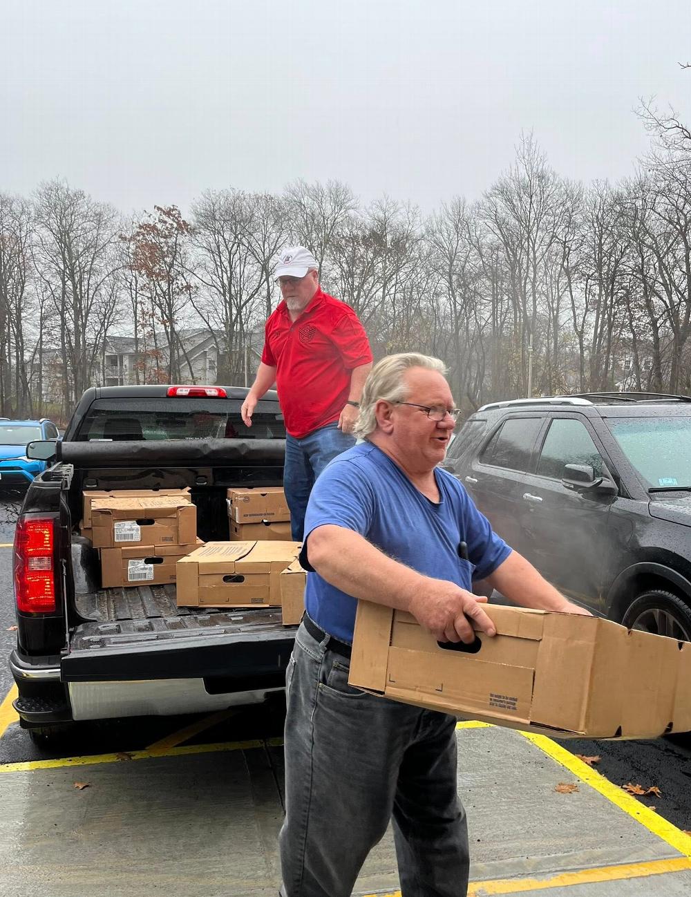 Norm McIver Delivering Food for Thanks Giving Dinner Donations