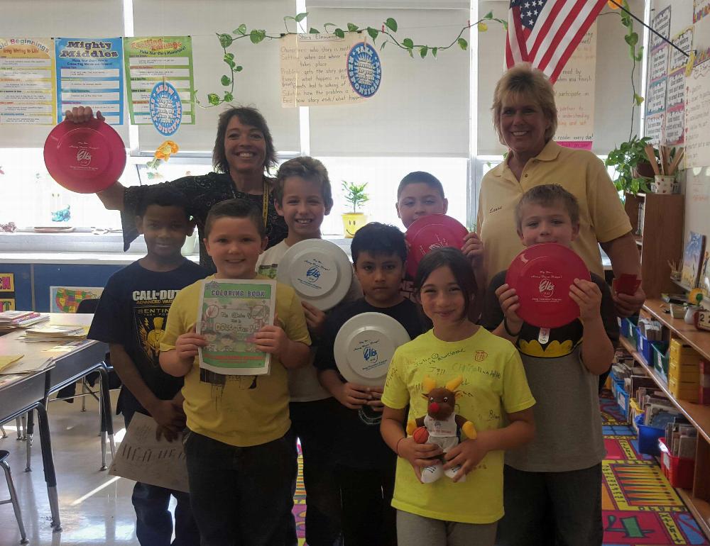 Wendy Witttman, 3rd grade teacher at Marshall Hill school in West Milford during Red Ribbon week along with WM Elk Laura Paul