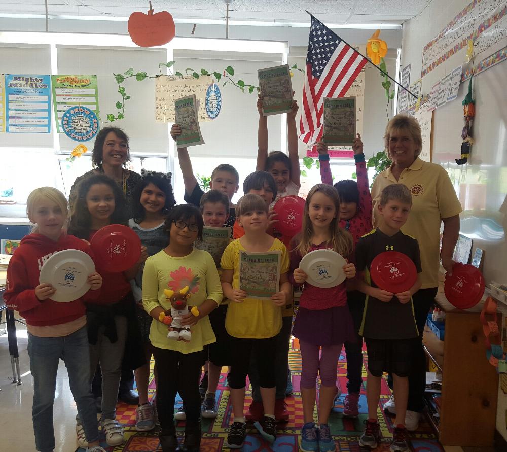 Wendy Witttman, 3rd grade teacher at Marshall Hill school in West Milford during Red Ribbon week along with WM Elk Laura Paul