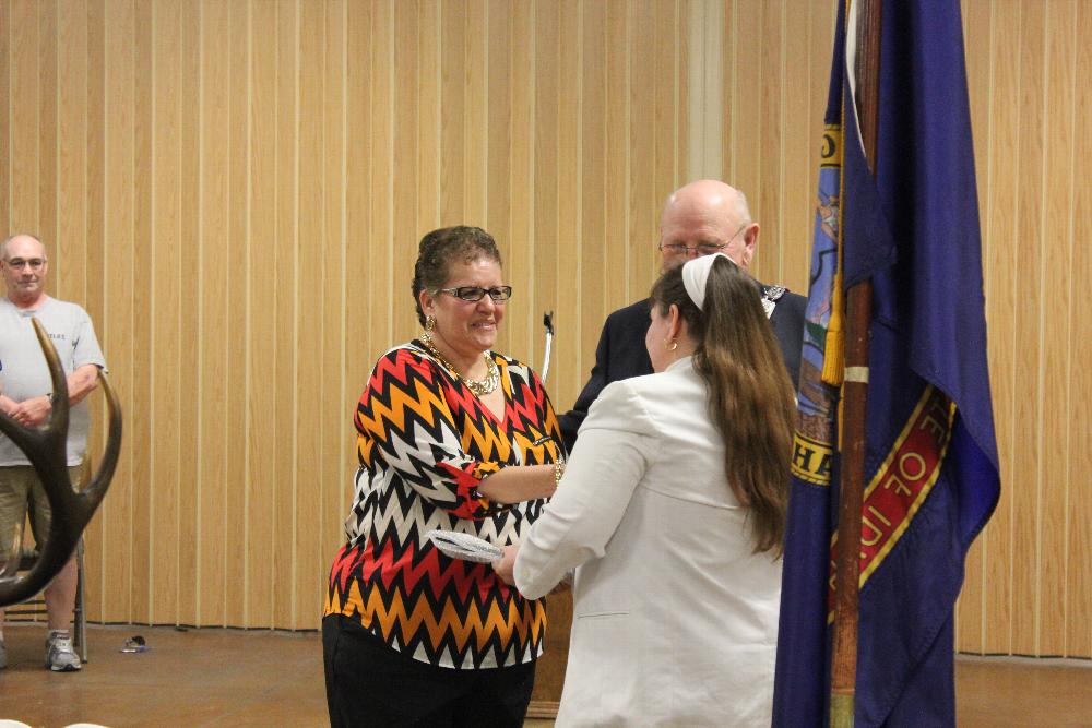 Citizen of the Year being presented to Debra Brito from outgoing Exalted Ruler Cristena Ford