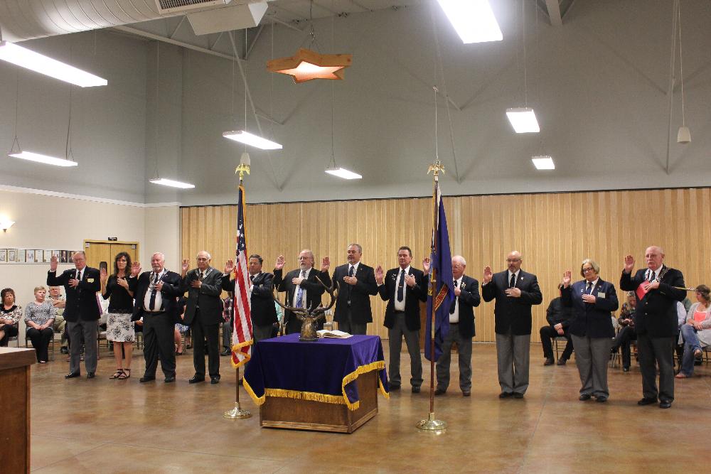 Full Slate of officers for lodge year 2015-2016 taking oath