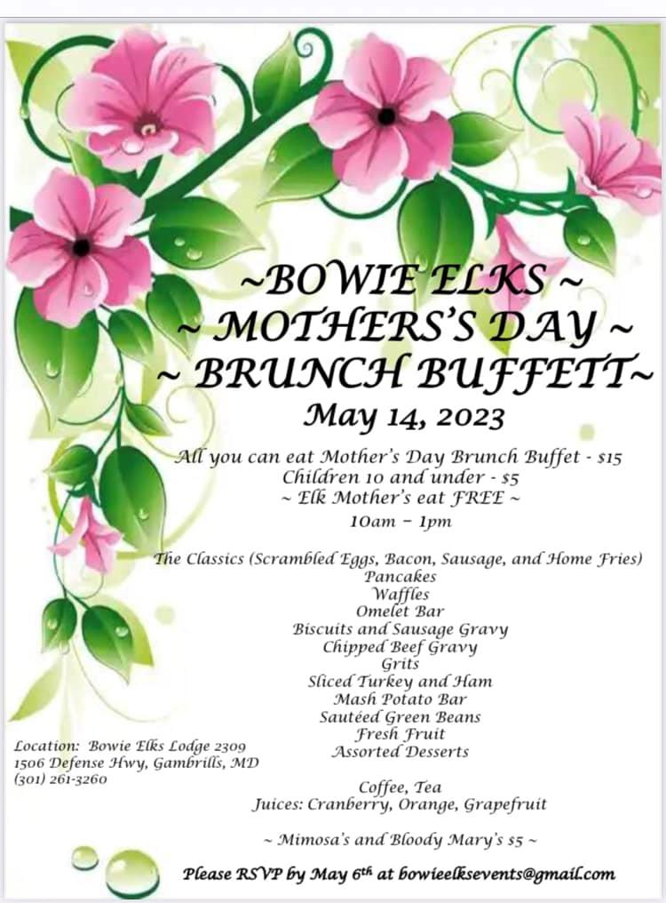 Mother's Day Brunch 10AM to 1PM