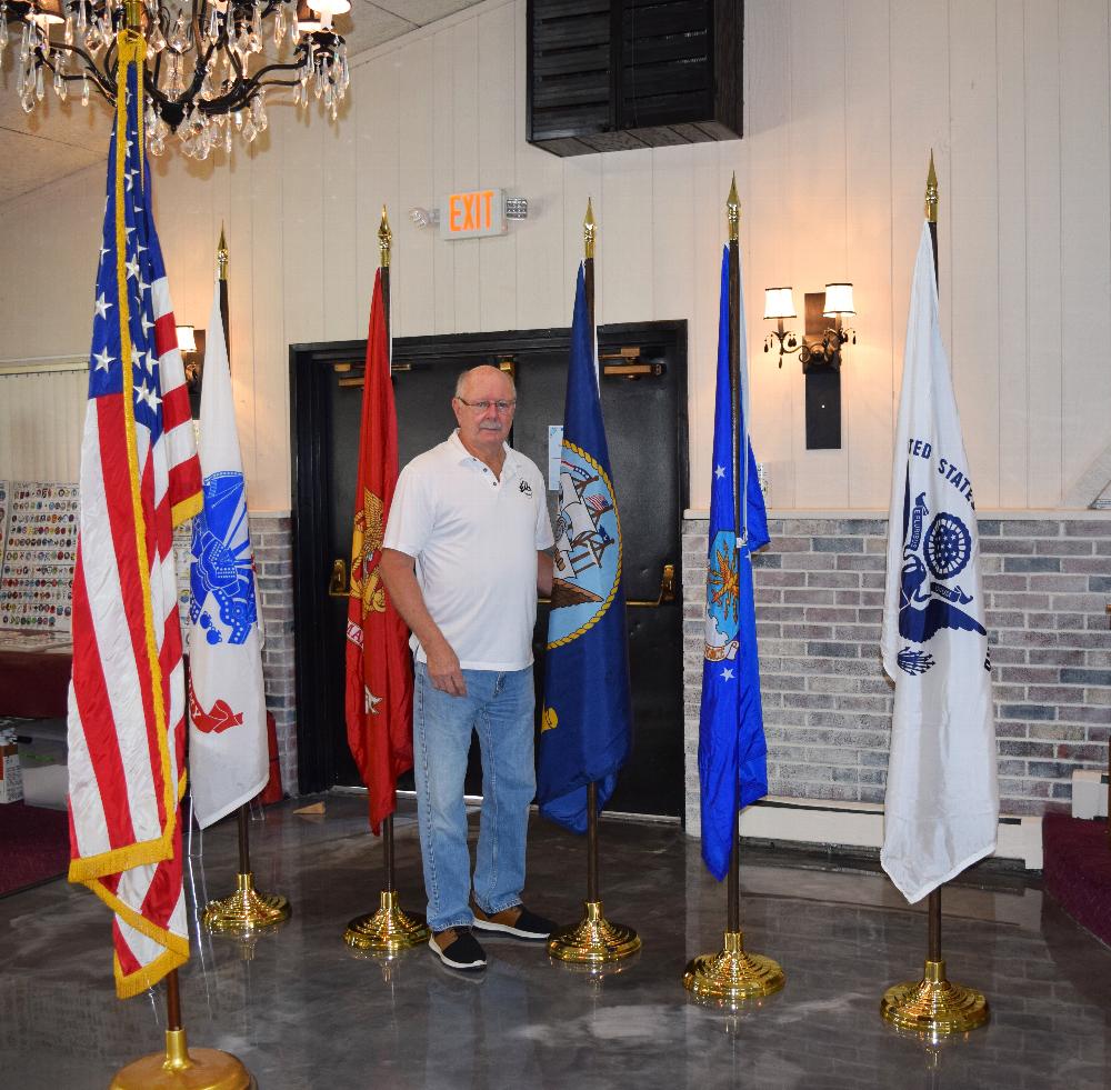 Stanley donated the flag poles