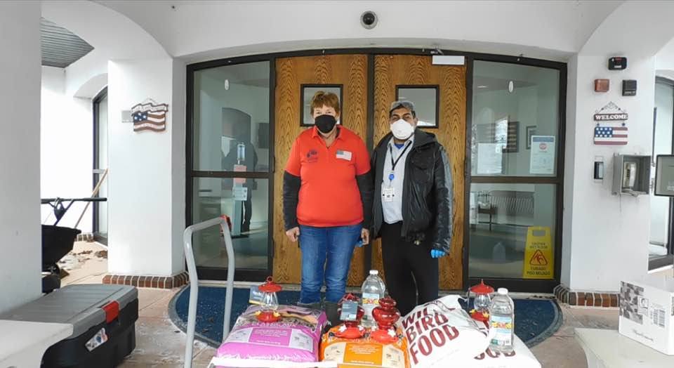 Using funds from the ENF Spotlight Grant, Lodge Veterans Chair, Helene Walsh, delivered two carts full of treats and essential supplies to Veterans Haven North