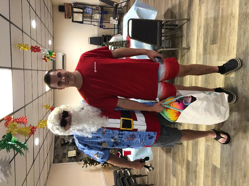 Christmas in July for children with special needs. ER, Dan Ryan, was Summer Santa.