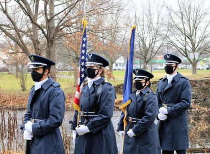 Members of the Mount Olive High School Air fFce Junior ROTC presented the colors at the Wreaths Across America ceremony held at the Union cemetery.