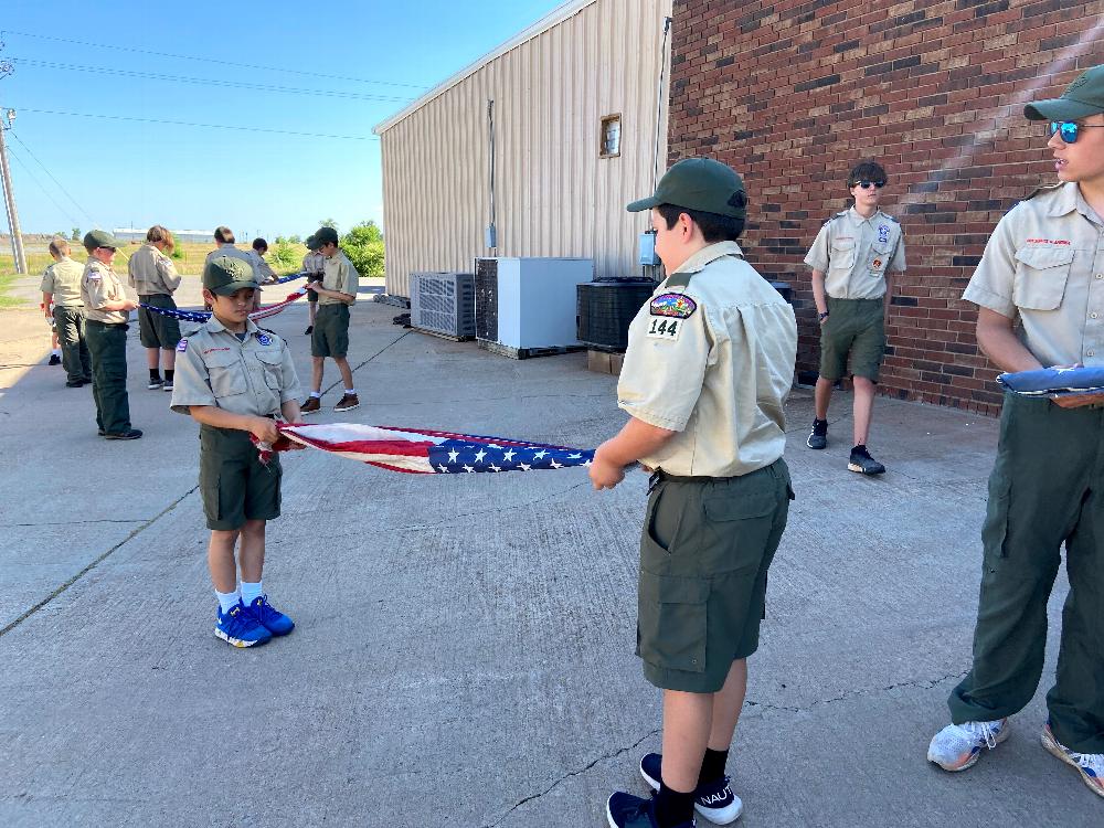 Lodge Troop 144 Conducting Flag Retirement